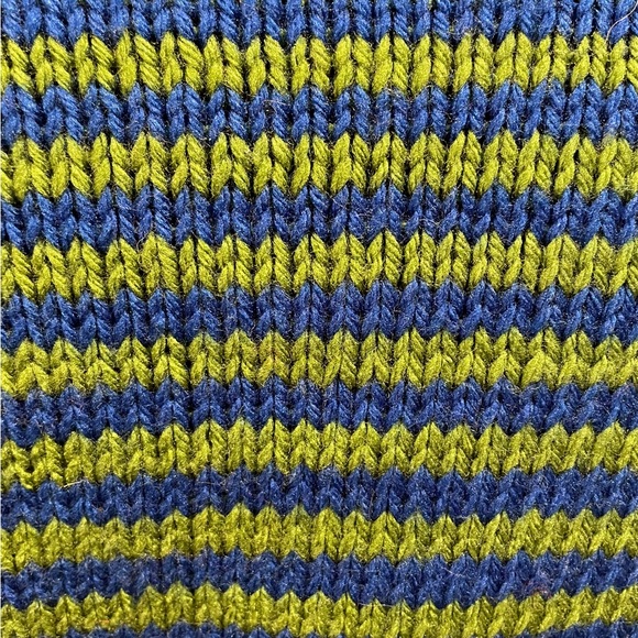 Handmade Green Blue Striped Hippie Eclectic Earthy Crochet Knit Open Cardigan - Picture 3 of 4